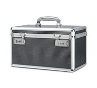 HEWEI WORKS Lockable Medication Box with Portable Storage Case, 36.1x18.3x20.8cm, Childproof Medicine Lock Organizer, Locked Empty First Aid Storage Case (Gray/Large)