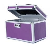 HEWEI WORKS Lockable Medication Case with Combination Lock, Robust Aluminium Frame Medicine Box, First Aid Case with Portable Pill Box for Home, Office & Travel (Purple, Medium)