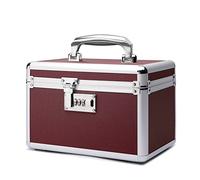 HEWEI WORKS Locking Medicine Box with Portable Storage Case, 10.2''x 6.8''x 6.8'', Childproof Medication Lock Organizer, Lockable Box for Money, Documents & Meds (Brown/Small)
