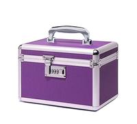 HEWEI WORKS Locking Medicine Box with Portable Storage Case, 10.2''x 6.8''x 6.8'', Childproof Medication Lock Organizer, Lockable Box for Money, Documents & Meds (Purple/Small)