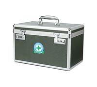 HEWEI WORKS Medication Lock Box, Lockable Medicine Storage, Empty First Aid, Medical Organizer, Safe lockbox for Home & Outdoor (Green, X-Large)