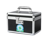 HEWEI WORKS Medication Lock Box, Lockable Medicine Storage, Empty First Aid, Medical Organizer, Safe lockbox for Home & Outdoor