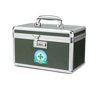 HEWEI WORKS Medication Lock Box, Lockable Medicine Storage, Empty First Aid, Medical Organizer, Safe lockbox for Home & Outdoor (Green, Medium)
