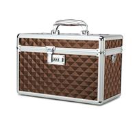 HEWEI WORKS Medication LockBox with Combination, Lockable Medicine Storage Box, Security Lock Box, Medical Organizer, Multipurpose LockBox for Home and Outdoor (Coffee, Large)