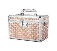 HEWEI WORKS Medication LockBox with Key, Lockable Medicine Storage Box, Security Lock Box, Medical Organizer, Multipurpose LockBox for Home and Outdoor (Champagne, Medium)