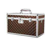 HEWEI WORKS Medication LockBox with Key, Lockable Medicine Storage Box, Security Lock Box, Medical Organizer, Multipurpose LockBox for Home and Outdoor (Coffee, X-Large)