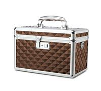 HEWEI WORKS Medication LockBox with Key, Lockable Medicine Storage Box, Security Lock Box, Medical Organizer, Multipurpose LockBox for Home and Outdoor (Coffee, Medium)