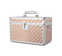 HEWEI WORKS Medication LockBox with Key, Lockable Medicine Storage Box, Security Lock Box, Medical Organizer, Multipurpose LockBox for Home and Outdoor (Champagne, Large)