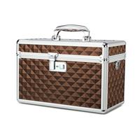 HEWEI WORKS Medication LockBox with Key, Lockable Medicine Storage Box, Security Lock Box, Medical Organizer, Multipurpose LockBox for Home and Outdoor (Coffee, Large)