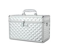 HEWEI WORKS Medication LockBox with Key, Lockable Medicine Storage Box, Security Lock Box, Medical Organizer, Multipurpose LockBox for Home and Outdoor (Silver, Large)