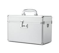 HEWEI WORKS Storage Box with Combination Lock, Lockable Medicine Storage Box, Security Lock Box, Portable Multipurpose Box for Home and Outdoor (Silver, Large)