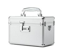 HEWEI WORKS Storage Box with Combination Lock, Lockable Medicine Storage Box, Security Lock Box, Portable Multipurpose Box for Home and Outdoor (Silver, Small)