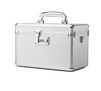 HEWEI WORKS Storage Box with Combination Lock, Lockable Medicine Storage Box, Security Lock Box, Portable Multipurpose Box for Home and Outdoor (Silver, Medium)