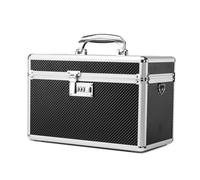 HEWEI WORKS Storage Box with Combination Lock, Lockable Medicine Storage Box, Security Lock Box, Portable Multipurpose Box for Home and Outdoor (Black, Large)