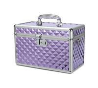 HEWEI WORKS Storage Box with Key Lock, Lockable Medicine Storage Box, Empty First Aid Box, Security Lock Box, Multipurpose Locking Box for Home and Outdoor Use (Purple, Large)