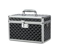 HEWEI WORKS Storage Box with Key Lock, Lockable Medicine Storage Box, Empty First Aid Box, Security Lock Box, Multipurpose Locking Box for Home and Outdoor Use (Black, Large)