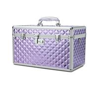 HEWEI WORKS Storage Box with Key Lock, Lockable Medicine Storage Box, Empty First Aid Box, Security Lock Box, Multipurpose Locking Box for Home and Outdoor Use (Purple, X-Large)