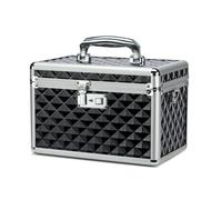 HEWEI WORKS Storage Box with Key Lock, Lockable Medicine Storage Box, Empty First Aid Box, Security Lock Box, Multipurpose Locking Box for Home and Outdoor Use (Black, Medium)