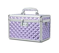 HEWEI WORKS Storage Box with Key Lock, Lockable Medicine Storage Box, Empty First Aid Box, Security Lock Box, Multipurpose Locking Box for Home and Outdoor Use (Purple, Medium)