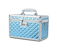 HEWEI WORKS Storage Lock Box with Combination Lock, Lockable Medicine Storage Box, Empty First Aid Box, Security Lock Box, Multipurpose Locking Box for Home and Outdoor Use (Blue, Medium)