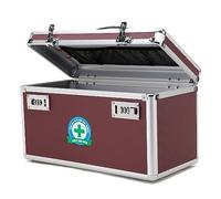 HEWEI WORKS Storage Lockbox with Combination Lock, Lockable Medicine Storage Box, Empty First Aid Box, Multipurpose Lockbox for Home and Outdoor Use (Brown, Large)