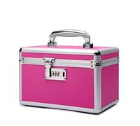 HEWEI WORKS Storage Lockbox with Combination Lock, Lockable Medicine Storage Box, Empty First Aid Box, Multipurpose Lockbox for Home and Outdoor Use (Pink, Small)