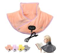 Hewelth ThermaEase Pro, USB-Powered Heating Shoulder Wrap, Portable Heating pad Cordless for Shoulder and Neck with 3 Temperature & Vibration Modes, Fast Heating for Home Office On-the-Go (Pink)