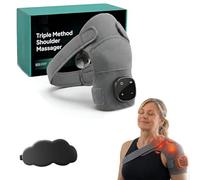 Hewelth Triple Method Shoulder Massager - Deep Tissue Neck and Shoulder with Heat for Muscle Tension, 3-in-1 Wearable Design for Hands-Free Relaxation, Gift for Men & Women (2PC)