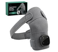 Hewelth Triple Method Shoulder Massager, Triple Method Electric Massager with Heat, Vibration & Compression, Cordless Portable Shoulder Heating Pad & Massager with 3 Heating Setting for Men Women