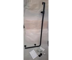 HEWI 900 Angle Grab Rail Shower Holder System 900 Black Left 1250 x 450 cm
