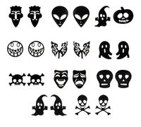 Hewill 11Pairs Cute Funny Skull Gothic Earrings Stud Punk Mask Pirate Skull Ghost Stainless Steel Earrings Graduation Jewelry Gift