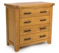 hewitt wooden chest of 4 drawers in rustic oak