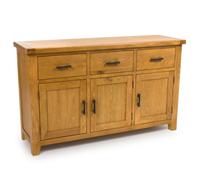 hewitt wooden sideboard with 3 doors 3 drawers in rustic oak