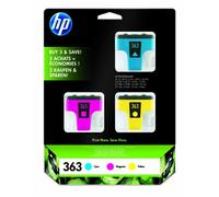 Hewlett Packard HP 363 Inkjet Cartridges Page Life 400pp 3 Colours Ref CB333EE [Pack 3]