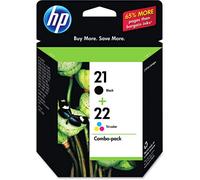 Hewlett Packard HP No. 21/No. 22 Inkjet Cartridge Page Life 250pp 5ml Black/Colour Ref SD367AE Pack 2 823012