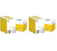 Hewlett Packard Printer Paper, Everyday A4 Paper, 210x297mm, 75gsm, 5 Ream Carton, 2500 Sheets - FSC Certified Copy Paper, White (Pack of 2)