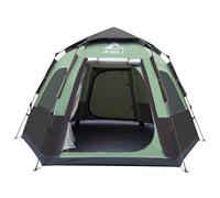 Hewolf 2/3/4 Person Camping Tent - Instant Pop Up Waterproof 2 Doors Tent with Easy Setup | 3-Season Hexagonal Dome Design for Family, Hiking & Traveling (Green-1)