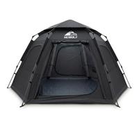 HEWOLF Pop Up Tent for 3-4 Person, Automatic Opening, Hexangular, Hydraulic, Double Layer, Waterproof, UV Protected, Family Camping, Beach, Outdoor, Picnic, Fishing, Parks, Rain Cover