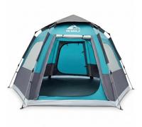 HEWOLF Pop Up Tent for 3-4 Person, Automatic Opening, Hexangular, Hydraulic, Double Layer, Waterproof, UV Protected, Family Camping, Beach, Outdoor, Picnic, Fishing, Parks, Rain Cover