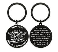 Hewonnn Isaiah 40:31 Christian Keyring - Strength in the Storm Eagle Scripture Keychain - Bible Verse Isaiah 40:31 Faith Gift for Men & Women