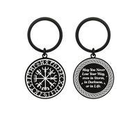 Hewonnn Vegvisir Viking Compass Keychain - Vegvisir Norse Rune Protection Keyring - Celtic Knot Viking Gifts for Men Women, Norse Mythology Traveler Keepsake