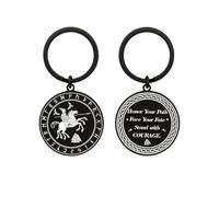 Hewonnn Viking Odin Keyring - Norse Odin Sleipnir Runes & Valknut - Honor Your Path Gift for Men, Veterans, Bikers, Mythology Lovers