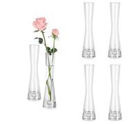 Hewory Tall Bud Vases for Flowers, 20cm Single Stem Vase for Table Decor | 6pcs Thick Glass Vase, Narrow Neck Small Vase for Home, Living Room, Mantal, Wedding Centrepiece, Party, Birthday, Gift