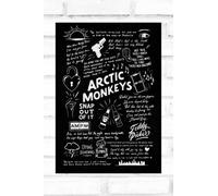 Hewson The Arctic Monkeys Doodle Lyric Poster - Arctic Monkeys Print Gifts - Arctic Monkeys Artwork Gift for Arctic Monkeys Lover Music Poster (A3 Unframed, Black Chalkboard)