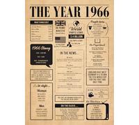 Hewson's Gifts 1966 Poster - Gift for 60th Birthday Present or Couple Celebrating Their 60th Wedding Anniversary! (1966 (No Frame))