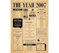 Hewson's Gifts 2007 Poster - Original Gift For 18th Birthday Or Couple Celebrating 18th Wedding Anniversary 18th Birthday (A4 Poster, Unframed)