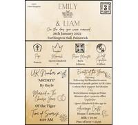 Hewson's Gifts On The Day You Were Married Personalized Wedding Gift Print Wedding Anniversary 1st Wedding Paper Gift Ruby Card (Light Brown Newspaper Design (Glossy), A3 Print (Unframed))