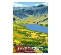 Hewson's Gifts UK Travel Print UK Cities and Shires, Handmade Print Of The Beautiful Places of United Kingdom, UK Artwork Wall Art Poster For New Home Kitchen Print (Lake District, A2 Unframed Print)