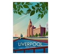 Hewson's Gifts UK Travel Print UK Cities and Shires, Handmade Print Of The Beautiful Places of United Kingdom, UK Artwork Wall Art Poster For New Home Kitchen Print (Liverpool, A2 Unframed Print)