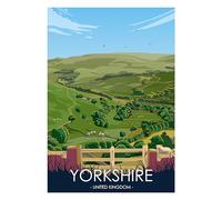 Hewson's Gifts UK Travel Print UK Cities and Shires, Handmade Print Of The Beautiful Places of United Kingdom, UK Artwork Wall Art Poster For New Home Kitchen Print (Yorkshire, A4 Unframed Print)